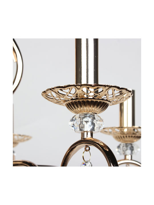 Keskor Chandelier with Crystals 5xE14 Gold 54cm 6697-05