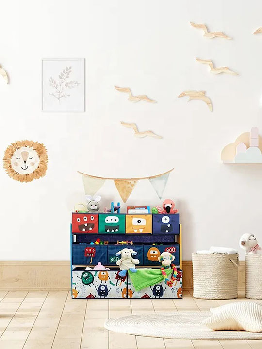 Система за съхранение на играчки от пластмаса Monster Многоцветен 92x30x60см 1бр