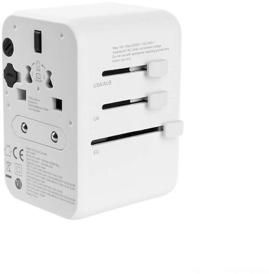 Fixed Φορτιστής Χωρίς Καλώδιο GaN 65W Power Delivery Λευκός