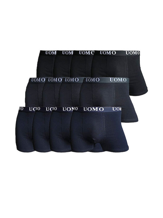 1012 Men's Boxers Black Navy Blue Anthracite 12Pack