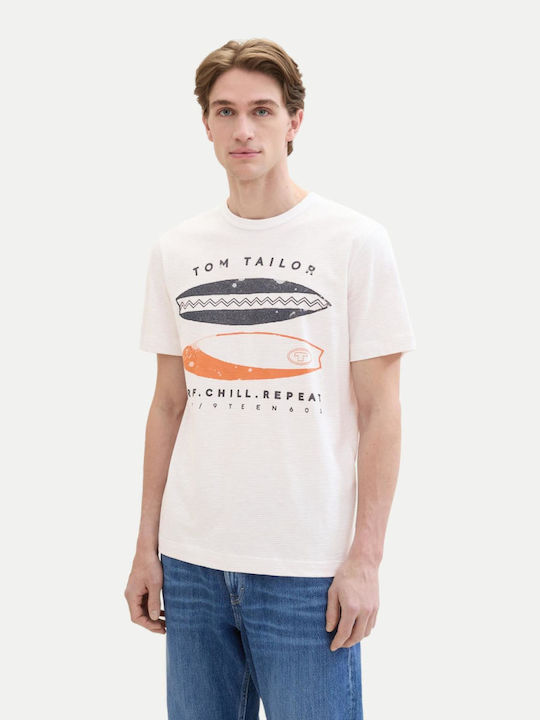 Tom Tailor Ανδρικό T-shirt Κοντομάνικο White