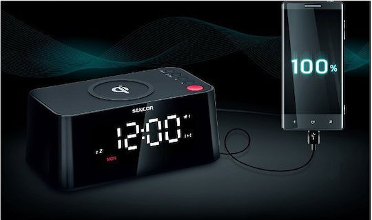Sencor Ceas De Masă Digital Cu Ceas Deșteptător Și Încărcare Wireless Negru SDC 7600 Qi