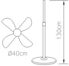 Lineme D40 Ανεμιστήρας Ορθοστάτης 50W Διαμέτρου 40cm με Τηλεχειριστήριο Μαύρος
