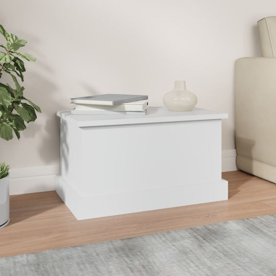 vidaXL Hölzernes Aufbewahrungsbox mit Deckel White 50x30x28cm 1Stück