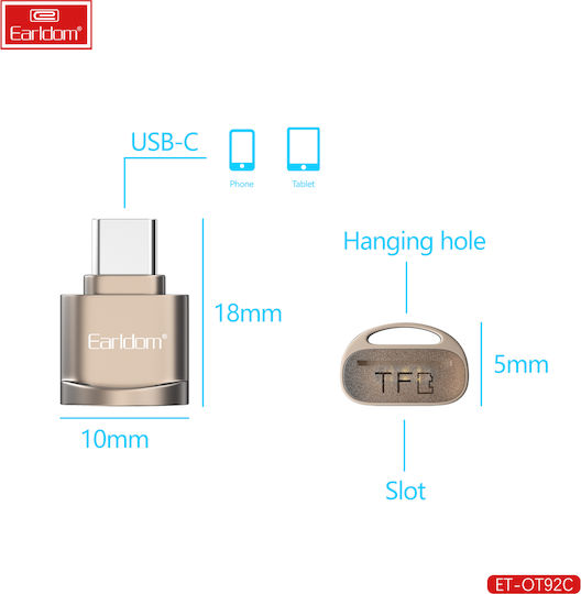 Earldom Et-ot92c Card Reader Type-C για microSD