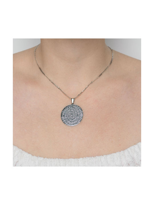 Silver pendant disc of Phaistos 33mm