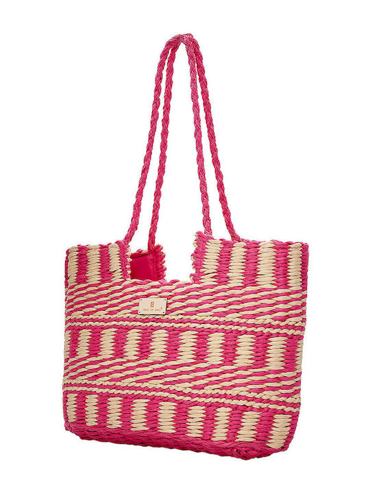 Bag to Bag Ψάθινη Women's Bag Shoulder Fuchsia