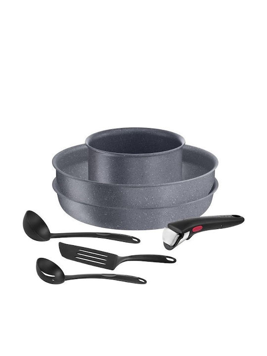 Tefal Ingenio Natural Force Σετ Μαγειρικά Σκεύη από Αλουμίνιο με Αντικολλητική Επίστρωση 7τμχ