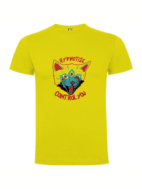 iLovePrints Hypno Noir Art T-shirt Yellow