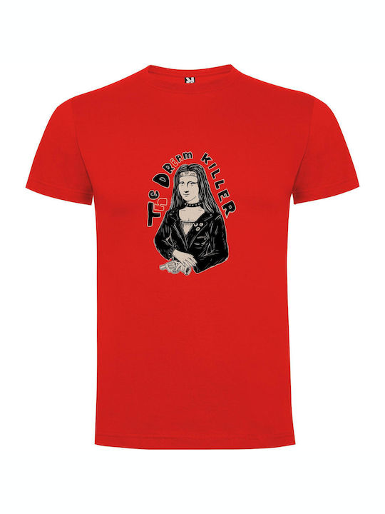 iLovePrints Gothic Killer Queen Mona T-shirt Red