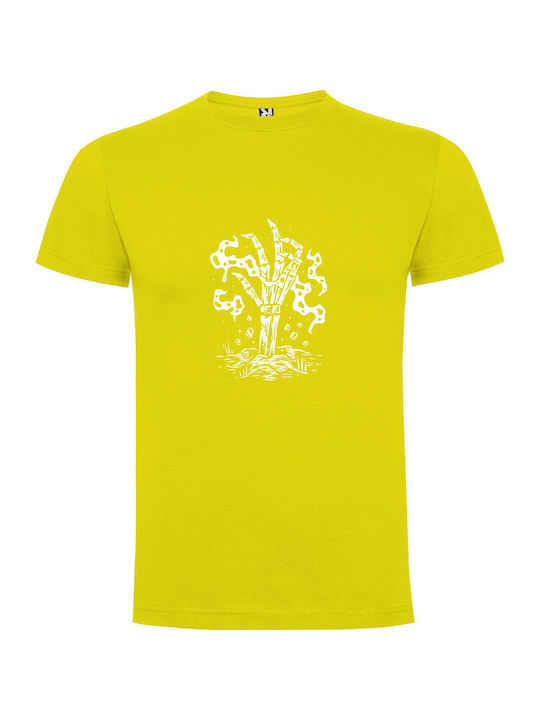 iLovePrints Macabre Sketch Nights T-shirt Yellow