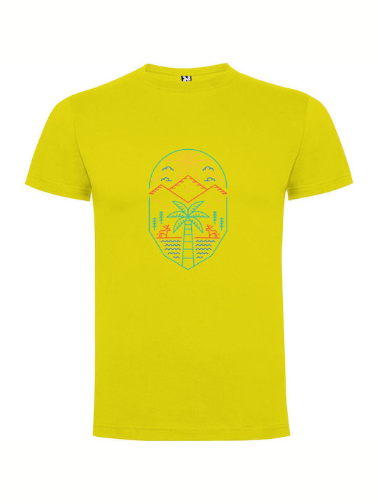 iLovePrints Neon Palm Paradise T-shirt Yellow