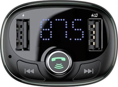 Baseus FM Transmitter Αυτοκινήτου T-typed S-09 με Bluetooth / MicroSD / USB