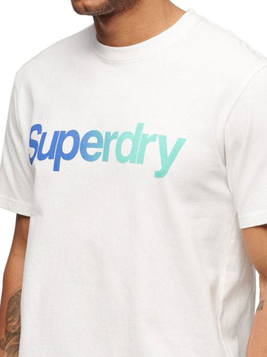 Superdry D4 Sdcd Core T-shirt Bărbătesc cu Mânecă Scurtă Alb