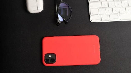 Swissten Back Cover Din Silicon Roșu iPhone 15 Pro
