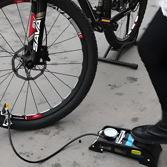 M052 Fahrradpumpe Luftpumpe Fuß mit Manometer