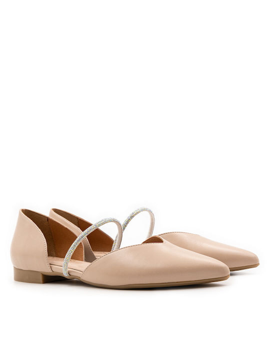 Rolling Steps Shoes Leather Ballerinas Beige