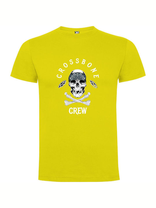 iLovePrints Crewson's Crossbone Merch T-shirt Yellow