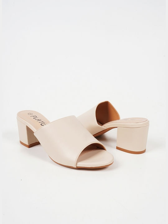 Piazza Shoes Mules mit Absatz in Beige Farbe