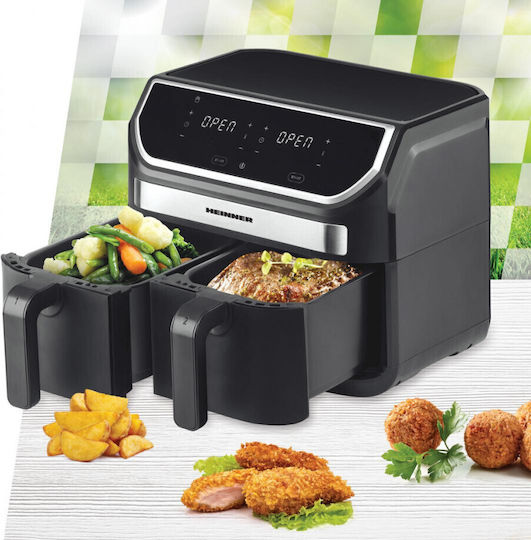 Heinner Friteuză cu aer cu Coș Detașabil Dublu 8.5lt Negru HAF-KDB1700BK