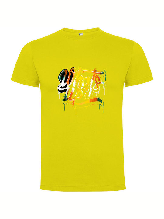 iLovePrints What Do? Graffiti Bold T-shirt Yellow