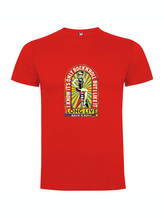 iLovePrints Guitar Goddess Retro T-shirt Red