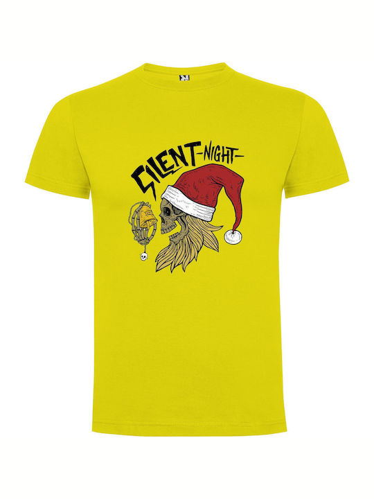 iLovePrints Santa's Silent Skull T-shirt Yellow