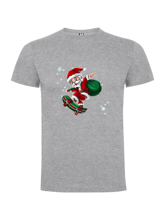 iLovePrints Skateboard Santa Claus! T-shirt Gray