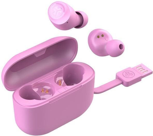 Jlab GO Air Pop In-ear Bluetooth Handsfree Ακουστικά με Αντοχή στον Ιδρώτα και Θήκη Φόρτισης Ροζ