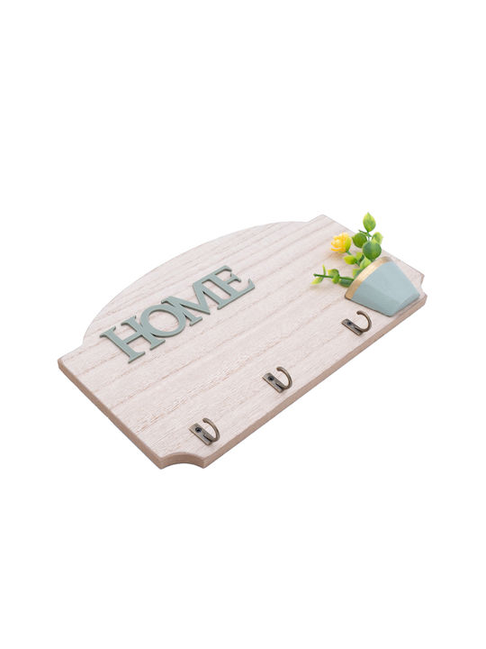 Uncle George Wall Key Holder Wooden Wooden Natural 3 positions 25x1x15cm