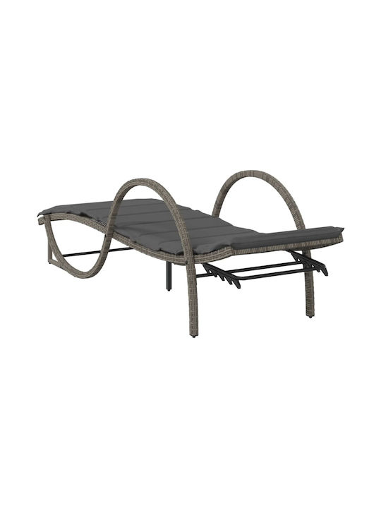 Ξαπλώστρα Rattan με Μαξιλάρι Γκρι 60x199x42εκ.