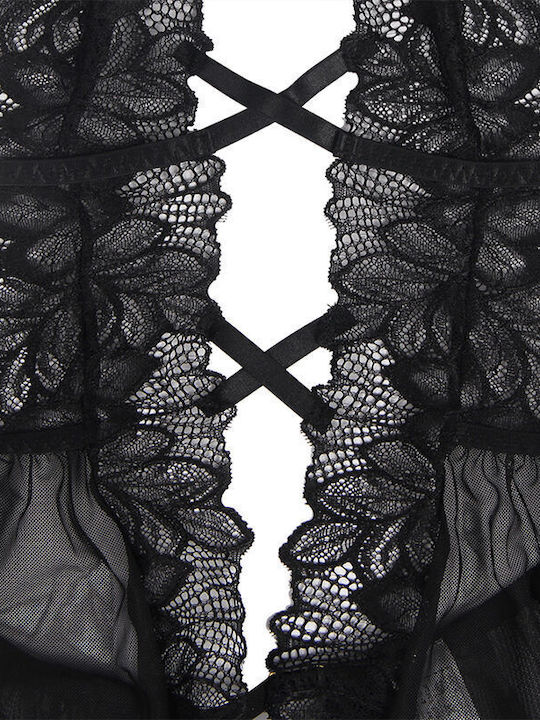 Subblime Bodysuit Sexy Marimi Mari Cu Dantelă Negru