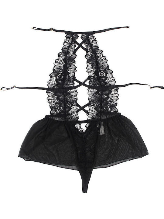 Subblime Bodysuit Sexy Marimi Mari Cu Dantelă Negru