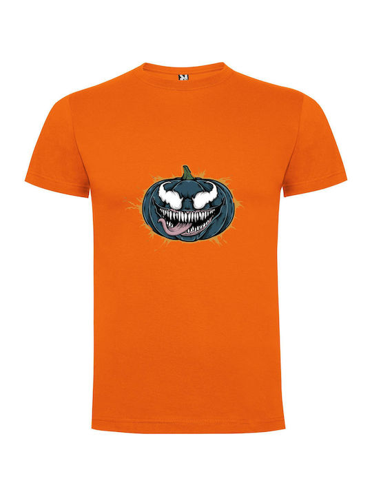 iLovePrints Venomous Pumpkin Smile T-shirt Orange