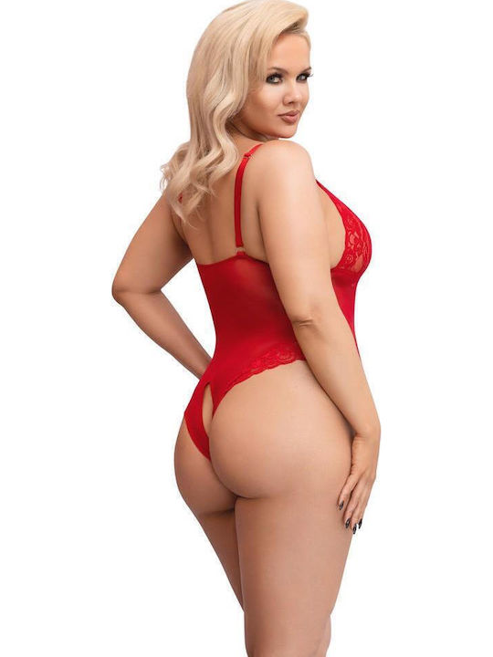 Boss Of Toys Sexy Κορμάκι με Δαντέλα Κόκκινο