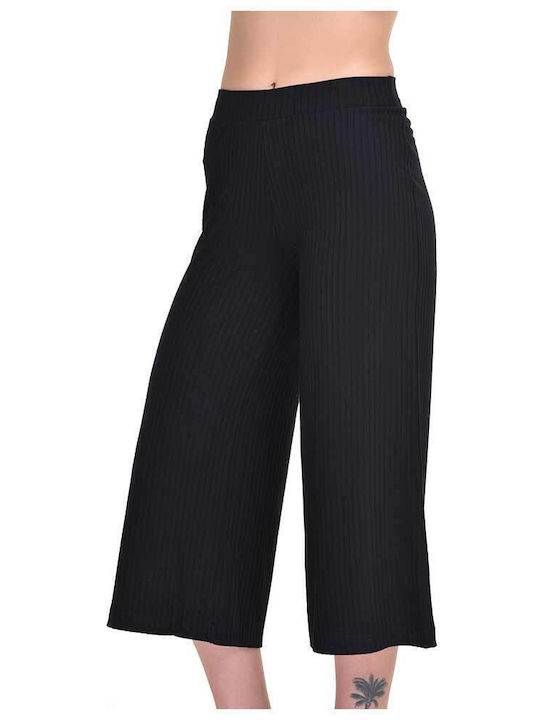 Women's Fabric Capri Trousers Black