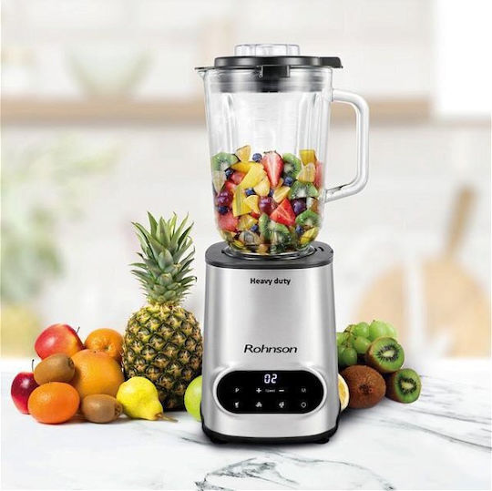 Rohnson Μπλέντερ με Γυάλινη Κανάτα 1.5 lt 1600W Ασημί R-5344