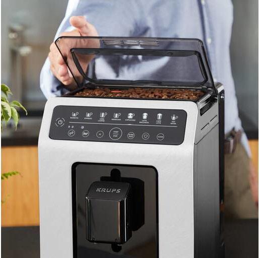 Krups Автоматична Еспресо Кафемашина 1450W Налягане 15bar За Капучино С Мелачка Черна EA897A10