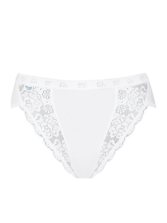 Sloggi Chic Tai High Waist Slip with Lace White