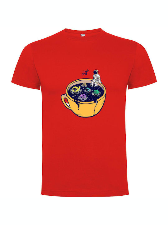 iLovePrints Galactic Imagination Boils Over T-shirt Red