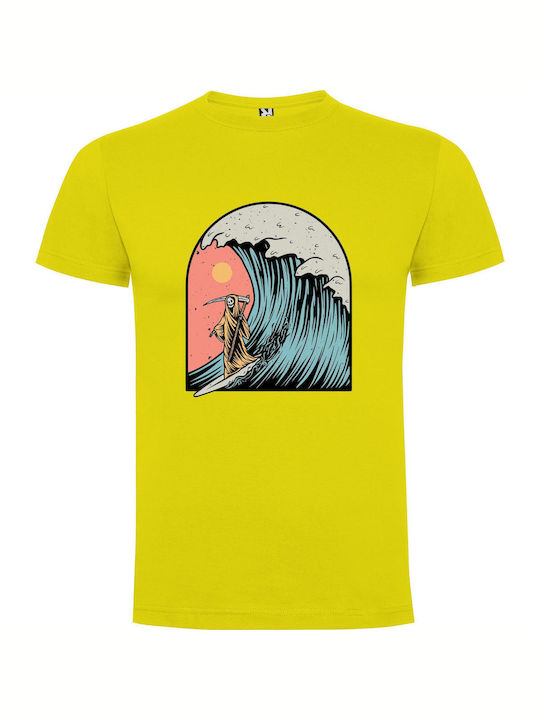 iLovePrints Surfing Through Torment T-shirt Yellow