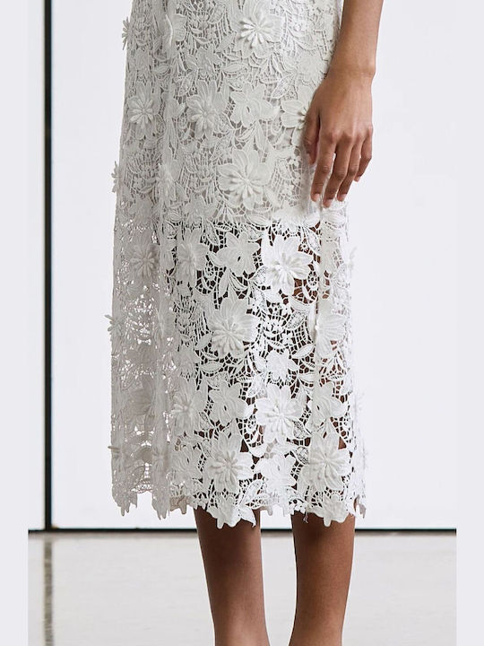 Ψηλόμεση Midi Φούστα Gold Label Bsb Off White