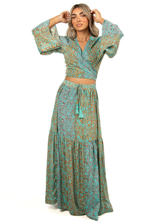 Ellen Set with Skirt Turquoise