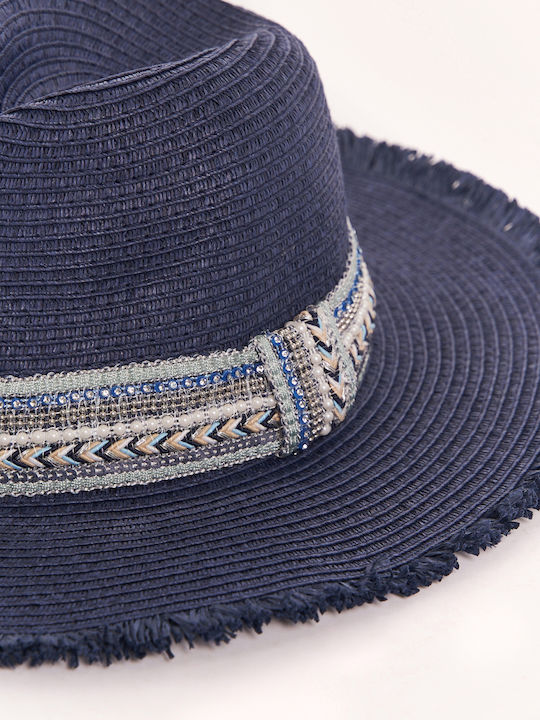 Jucita Wicker Women's Floppy Hat Blue
