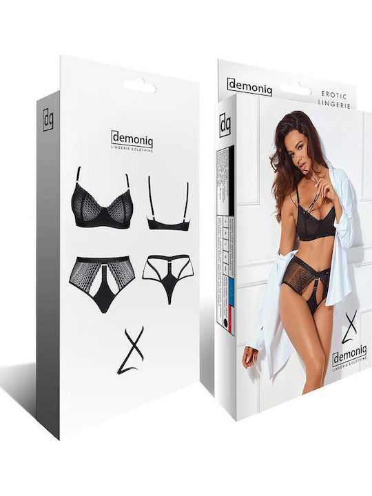 Boss Of Toys Spitzen Unterwäsche-Set für Damen BH mit Slip Black