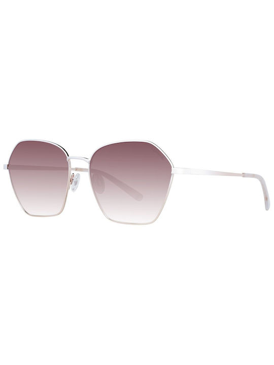 Comma Women's Sunglasses with Silver Metal Frame and Purple Gradient Lens