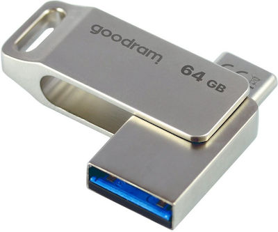 GoodRAM 64GB USB 3.2 Stick με σύνδεση USB-C Ασημί