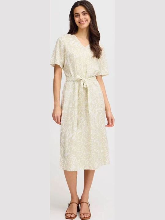Sommer Midi Damenkleid für Hochzeit - Taufe Beige
