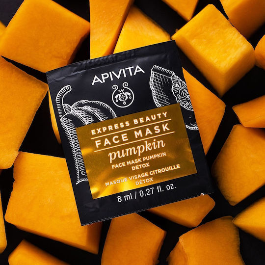 Apivita Express Beauty Pumkin Dovleac Mască Faciala pentru Detoxifiere 2buc 8ml