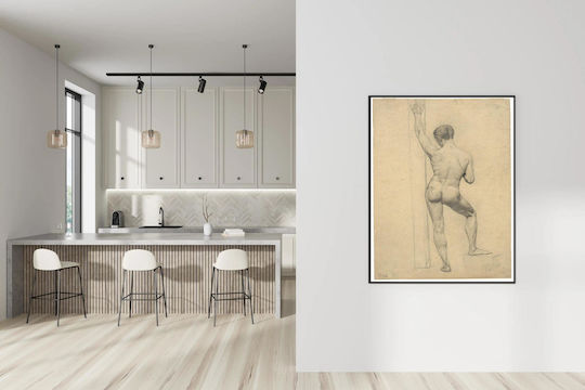 Male Academy Nude Back Painting on Canvas 70x100cm